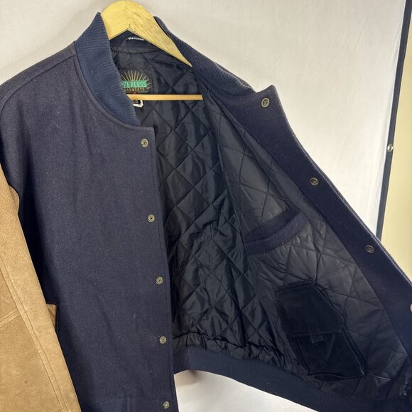 Peerless Garments Varsity L Jacket Eagle Embroidery Wool Suede Sleeves Men 44 - Picture 5 of 7